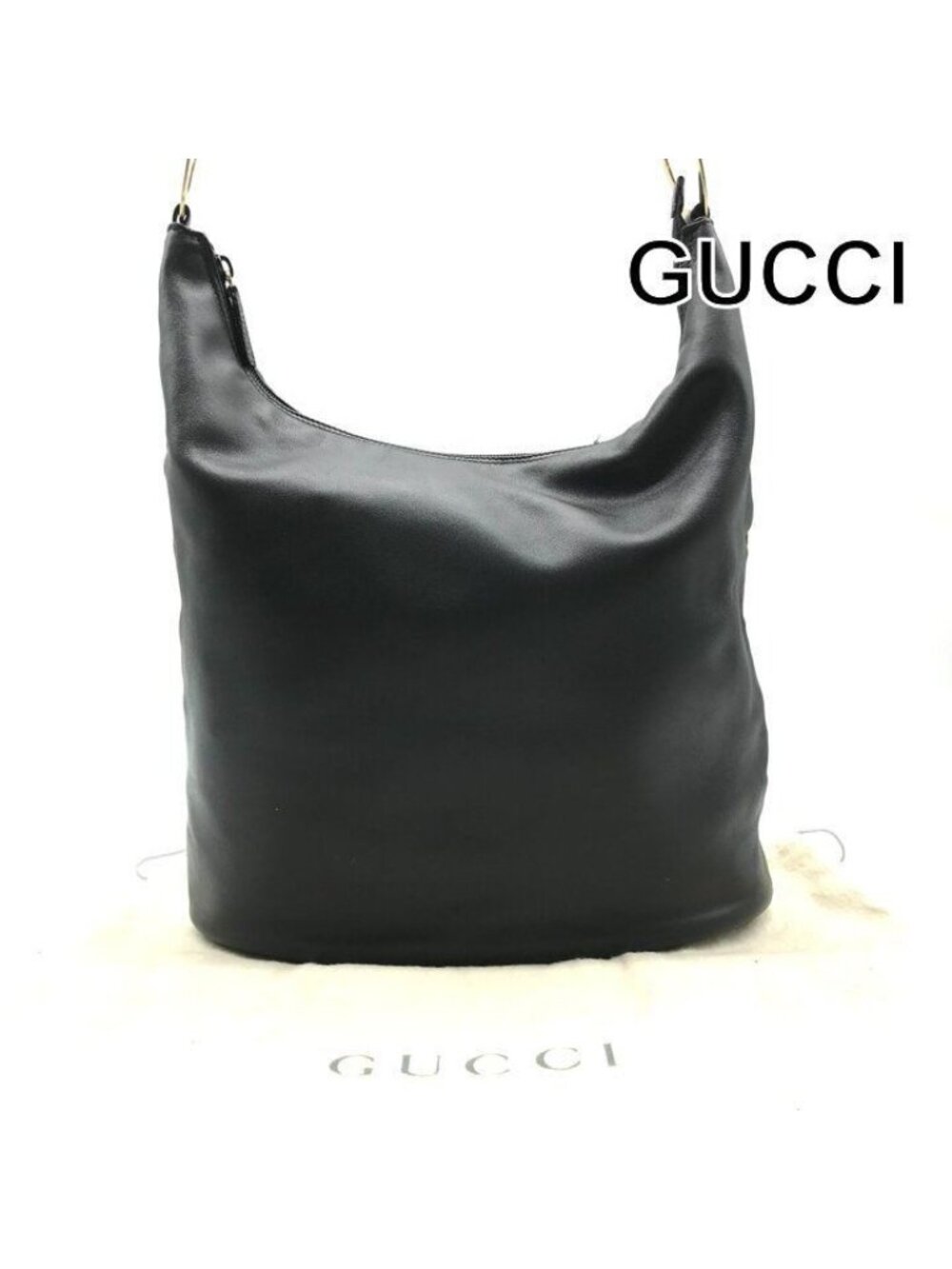 Gucci Leather Chain Shoulder Bag Black Gphardware Purse